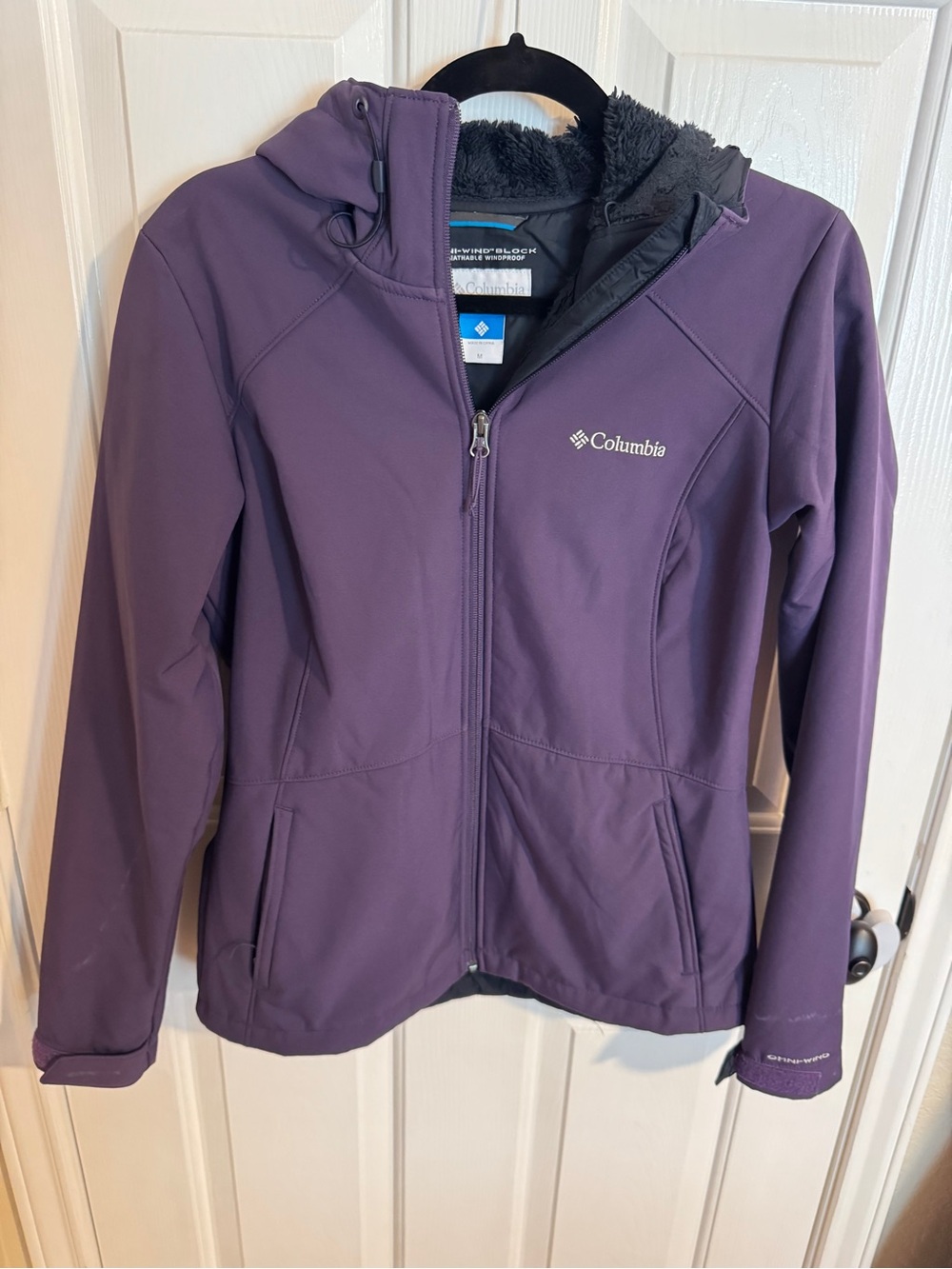 Columbia Women's Dark Purple Hooded Softshell Jacket